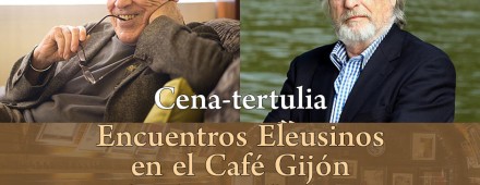 Alberto Vázquez-Figueroa en la tertulia de los Encuentros Eleusinos en el Café Gijón